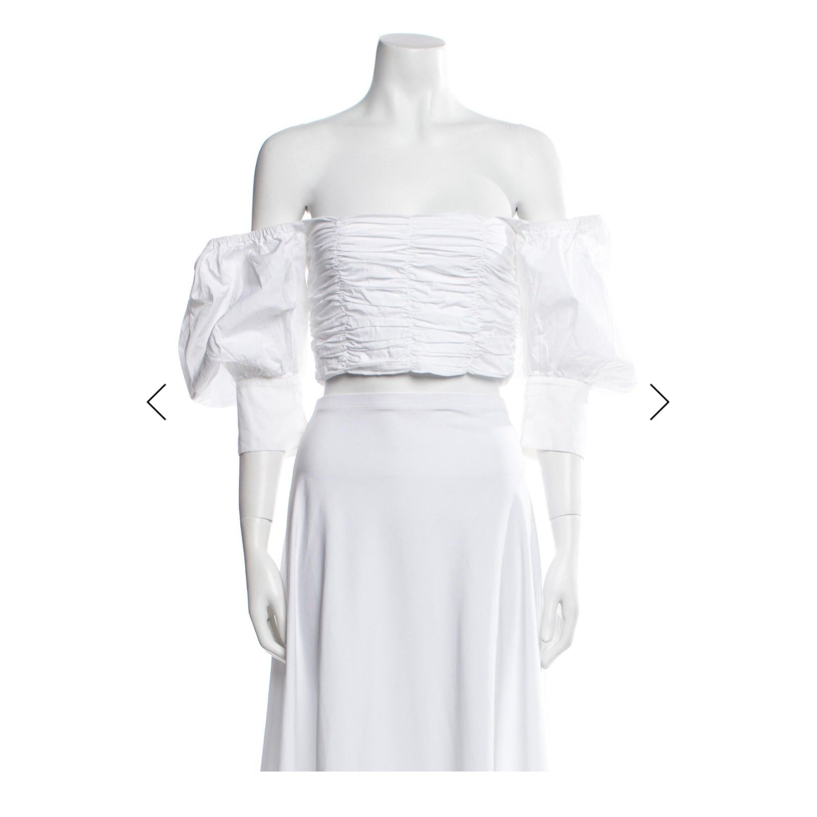 Georgia Alice New White Off-The-Shoulder Crop Top